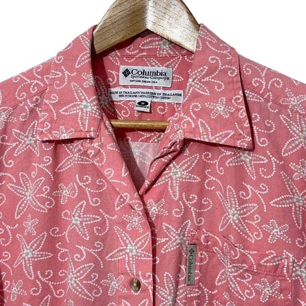 Columbia Starfish Shirt Size Womens Med Button Down Summer Casual Outdoor - Picture 2 of 4